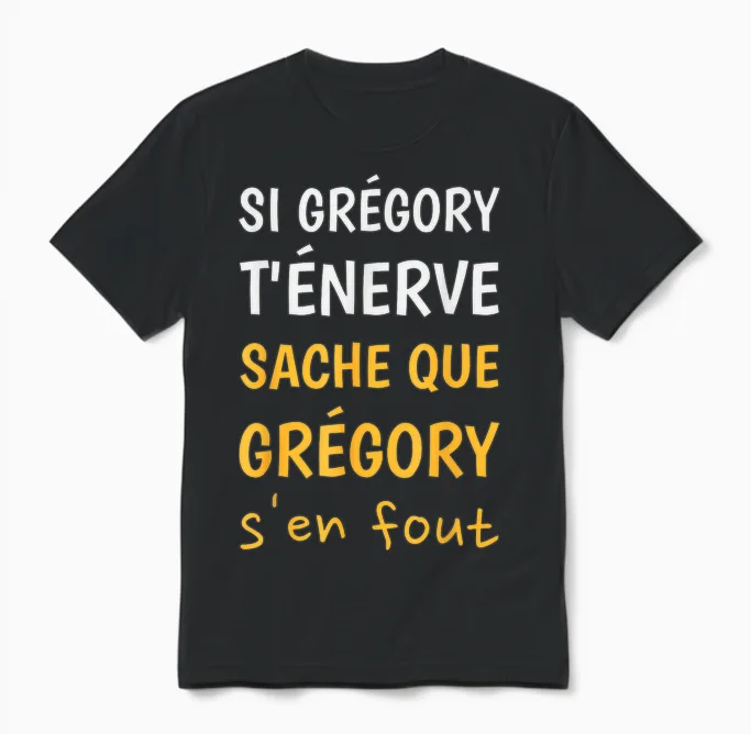 Humor Name Custom Gregory Gift Idea Funny Unisex T-Shirt in Black