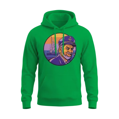 Retro Ship Old Captain Sailing Boat Sea Retro Ship Unisex Hoodie - Irish Green