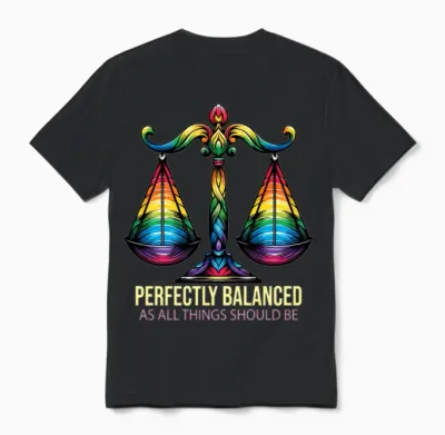 Libra Star Sign Balance & Harmony Art Unisex T-Shirt - Black