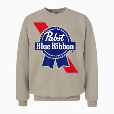 Pabst Crest and Ribbon Licensed Logo Unisex Sweatshirt - Sand