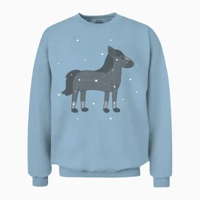 Horse Constellation Unisex Sweatshirt - Light Blue