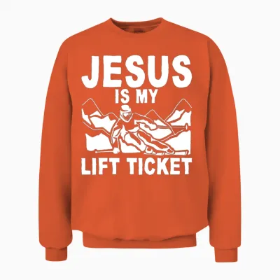 Jesus Is My Lift Ticket Unisex Sweatshirt - Orange