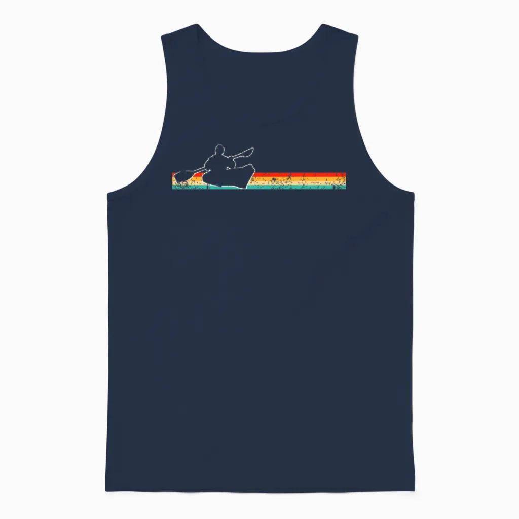 Kayak Retro Unisex Tank Top in Navy