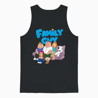 Family Guy Griffin Family with Logo Cartoon Unisex Tank Top - Black