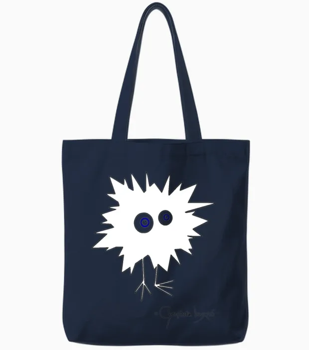 Woolly Beastie Flashed - Bestiolus Fulguratus Tote Bags in Navy
