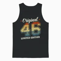 Original 1946 Vintage 80th Birthday Gift Man Woman Unisex Tank Top in Black - 1