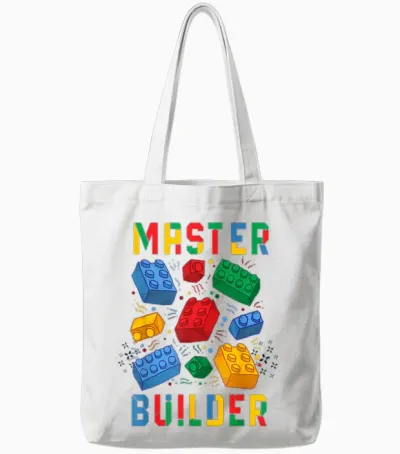 Brick Builder Funny Blocks Building Master Builder Tote Bags - White