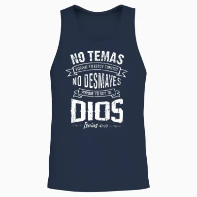 No Temas Christians Quote in Spanish Bible Verse Unisex Tank Top - Navy