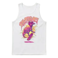 Rawrsome Dino Unisex Tank Top - White – 1