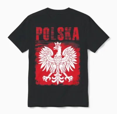 Emblem of Poland Unisex T-Shirt - Black