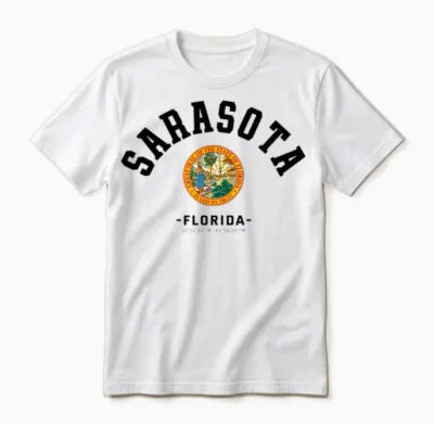 Sarasota Vacation Floride Sarasota Cadeau Gulf Beach Life Manche Longue Unisex T-Shirt - White