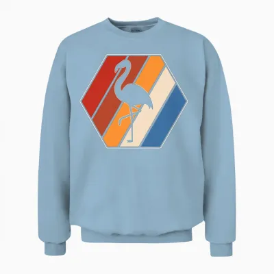 Flamingo Retro Unisex Sweatshirt - Light Blue