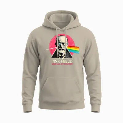 Franc Freud Dark Side of Your Mom Psychology Unisex Hoodie - Sand