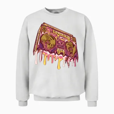 Retro Boombox, Boombox, Music Unisex Sweatshirt - White