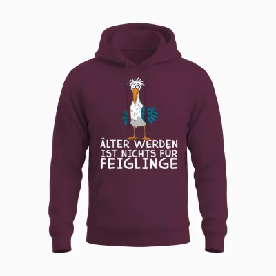 Funny Seagull Seagull Get Older Is Nothing for Cowards Unisex Hoodie - Maroon