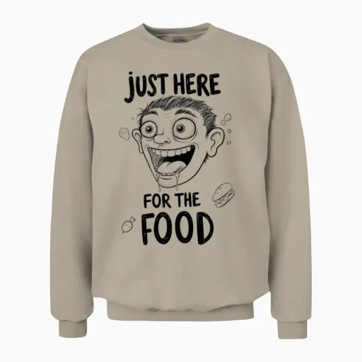 Just Here for the Food Unisex Sweatshirt - Sand