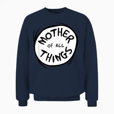 Dr. Seuss Mother of All Things Emblem Red Unisex Sweatshirt - Navy