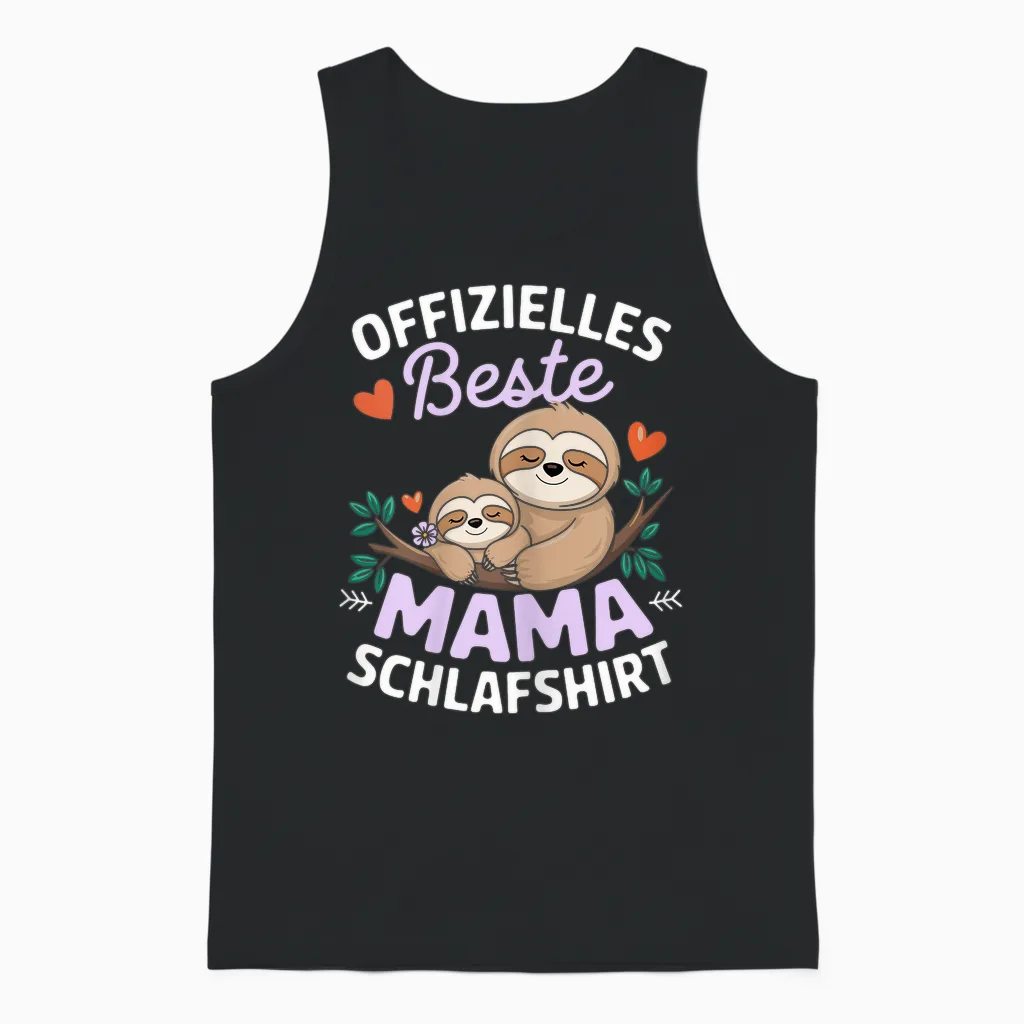 Offizielles Beste Mama Schlaf Schlafanzug Faultier Mutti Unisex Tank Top in Black