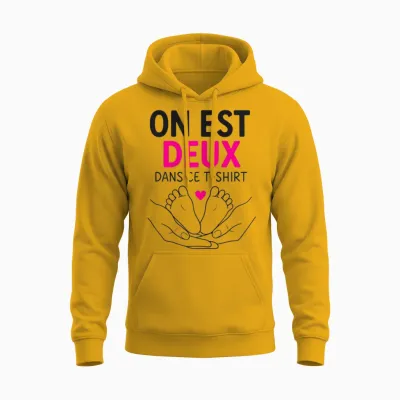 Pregnancy Announcement One Is Two in This Unisex Hoodie - Gold