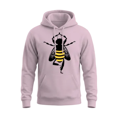 Funny Bee Yoga Unisex Hoodie - Light Pink