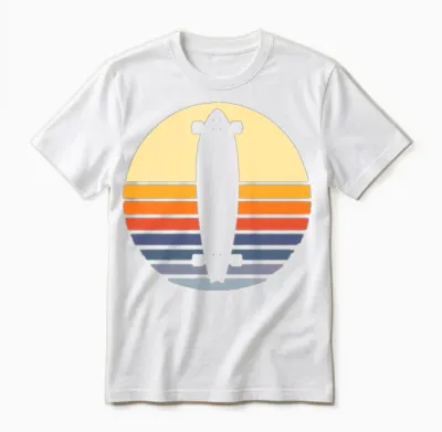 Retro Longboard Unisex T-Shirt - White