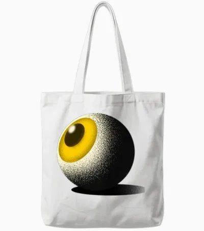 Eyeball - Retro Vintage Distressed Tote Bags - White