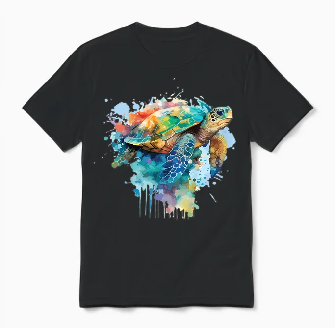 Kinder Schildkröten Kinder Wasserschildkröte Ozean Meer Schildkröte Unisex T-Shirt in Black