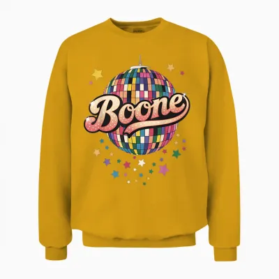 Girl Retro Boone First Name Personalized Heart Unisex Sweatshirt - Gold