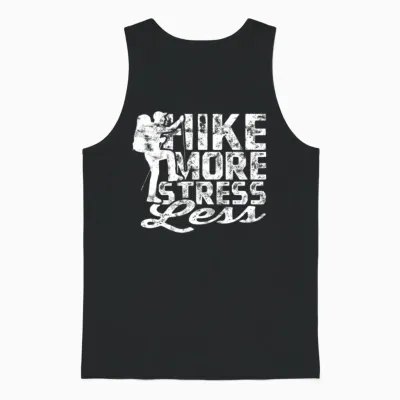 Hike More, Stress Less - Hiking Unisex Tank Top - Black