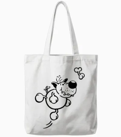 Happy Dog Tote Bags - White