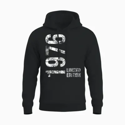47th Birthday Man Woman 47 Years 1976 Gift T-Shirt, Black Unisex Hoodie - Black