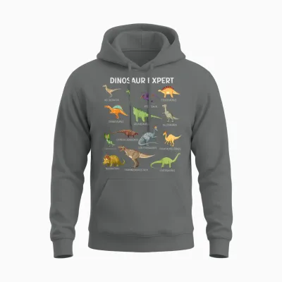 Dinosaur Boys Tee for Kids Adult Toddler Cute Mens Dinosaur Unisex Hoodie - Graphite Heather