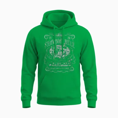 Disney 100 Mickey Mouse Steamboat Willie Poster Homage D100 Unisex Hoodie - Irish Green