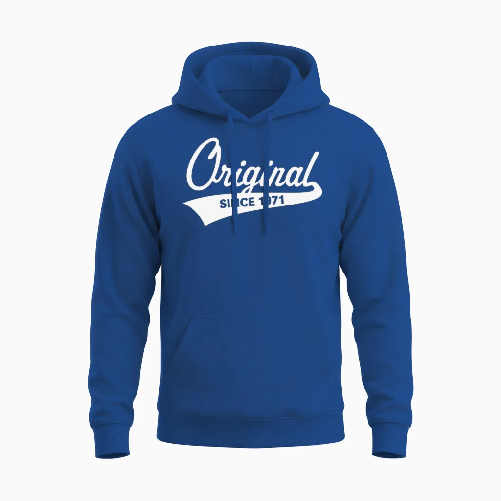 Original Since 1971 (year of Birth, Birthday / W) Unisex Hoodie in Royal