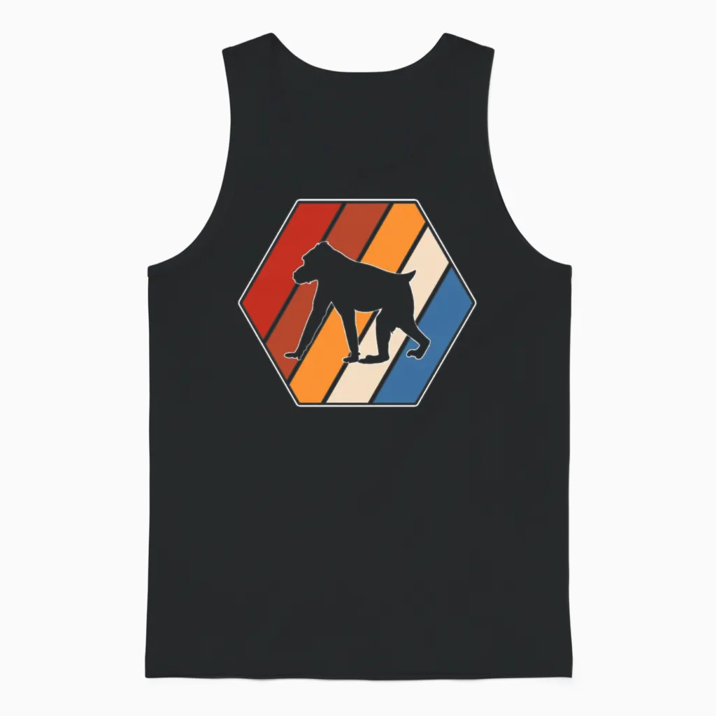 Monkey Retro Unisex Tank Top in Black