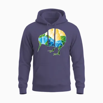Polygon Kiwi Mosaic Unisex Hoodie - Heather Sport Dark Navy