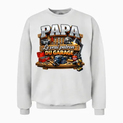 Cadeau Papa Bricoleur Bricolage Garage Noël Fête Des Pères Unisex Sweatshirt - White