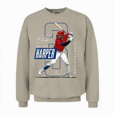 Bryce Harper | Philadelphia Mlb Players | Mlbharp3004 Unisex Sweatshirt - Sand