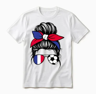 Drapeau De La France Femme Supporters Français Unisex T-Shirt - White