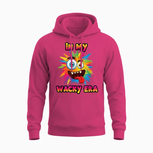 Wacky Costume Mismatch Day Outfit Unisex Hoodie in Heliconia