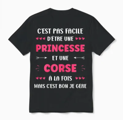 Origin Super Corsica Funny Girl Princess Corsica T-Shirt, Black, Female X-Small Unisex T-Shirt - Black