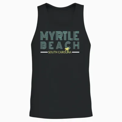 Myrtle Beach Retro Unisex Tank Top - Black