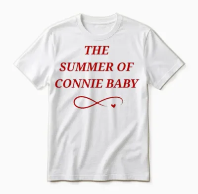 Slogan Humoristique the Summer of Connie Baby 2025 Unisex T-Shirt - White