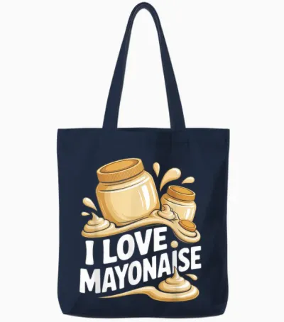 I Love Mayonnaise, Food Lover Funny Tote Bags - Navy