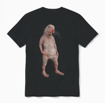 Live Weird Funny Naked Mole Rat Strange Animal Unisex T-Shirt - Black