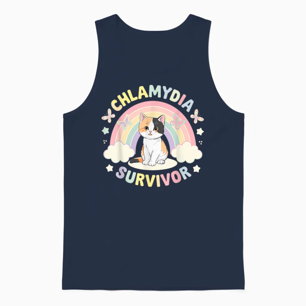 Vulgaire Pour Les Hommes, Homme Inapproprié, Survivant De La Chlamydia Unisex Tank Top in Navy