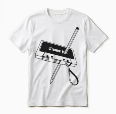 Tape with Pencil Funny Unisex T-Shirt - White