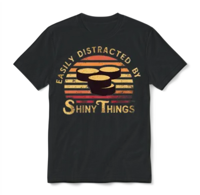 Vintage Sunset with Gold Coins Unisex T-Shirt - Black