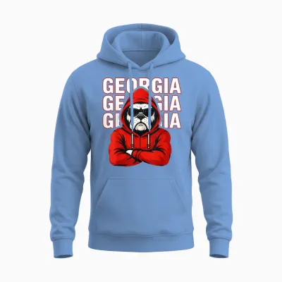 Vintage Cool Georgia Graphic Classic Gift for Men Women Unisex Hoodie - Carolina Blue