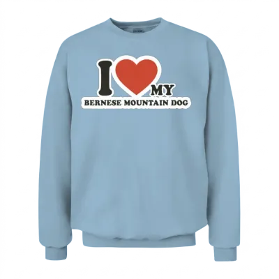I-Love Pet Dog Dog-Breed Bernese Mountain Dog Unisex Sweatshirt - Light Blue